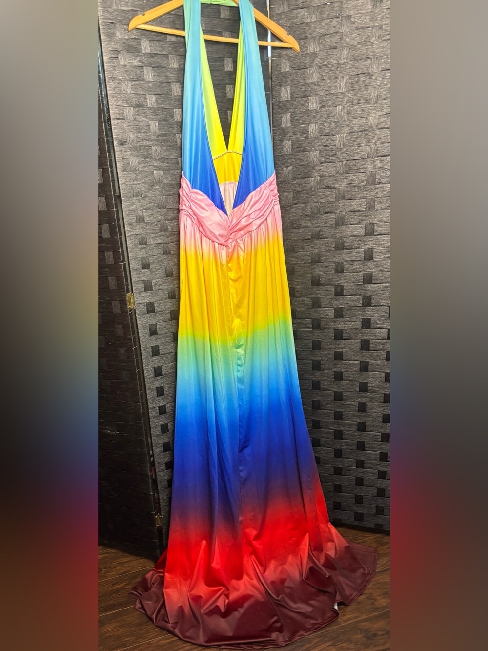 Rainbow Ombre Halter Maxi Dress NWOT 2XL - Picture 13 of 16